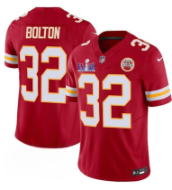 Men’s Kansas City Chiefs #32 Nick Bolton Red F.U.S.E. Super Bowl LVIII Patch Vapor Jersey