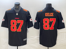 Men's Kansas City Chiefs #87 Travis Kelce Black Vapor Untouchable Limited Football Jersey