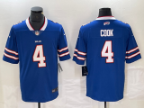 Men's Buffalo Bills #4 Cook Blue 2023 F.U.S.E. Vapor Untouchable Limited Stitched Jersey