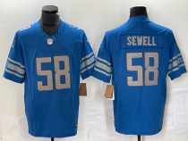Men's Detroit Lions #58 Sewell Blue 2023 F.U.S.E. Vapor Untouchable Limited Jersey