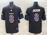 Men's Baltimore Ravens #8 Lamar Jackson Black Vapor Football Limited Jersey