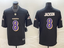 Men's Baltimore Ravens #8 Lamar Jackson Black Vapor Football Limited Jersey