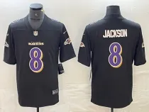 Men's Baltimore Ravens #8 Lamar Jackson Black Vapor Football Limited Jersey