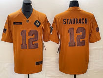 Men's Dallas Cowboys #12 Staubach 2023 Brown Salute To Service Limited Jersey