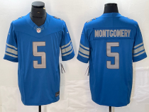 Men's Detroit Lions #5 Montgomery Blue 2023 F.U.S.E. Vapor Untouchable Limited Jersey