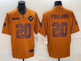 Men's Dallas Cowboys #20 Tony Pollard 2023 Brown Salute To Service Limited Jersey