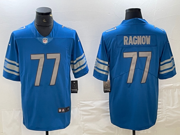 Men's Detroit Lions #77 Ragnow Blue 2023 F.U.S.E. Vapor Untouchable Limited Jersey