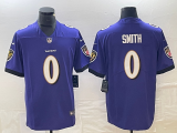 Men's Baltimore Ravens #0 Smith Purple Vapor Untouchable Limited Jersey