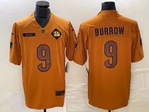 Men's Cincinnati Bengals #9 Joe Burrow 2023 Brown Salute To Service Limited Jersey