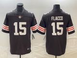 Men's Cleveland Browns #15 Joe Flacco Brown Vapor Limited Football Stitched