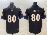 Men's Baltimore Ravens #80 Isaiah Likely Black Vapor Untouchable Limited Jersey