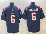 Men's New England Patriots #6 Gonzalez Navy Vapor 2023 F.U.S.E. Vapor Untouchable Limited Jersey