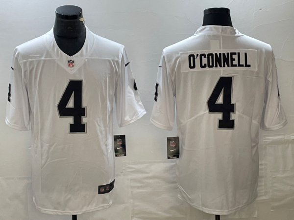 Men's Las Vegas Raiders #4 Aidan O'Connell White Vapor Untouchable Limited Jersey