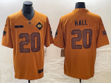 Men's New York Jets #20 Breece Hall 2023 Brown Salute To Service Limited Jersey