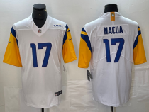 Men's Los Angeles Rams #17 Puka Nacua White Vapor Limited Stitched NFL Jersey