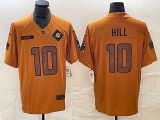 Men’s Miami Dolphins #10 Tyreek Hill 2023 Brown Salute To Service Limited Jersey