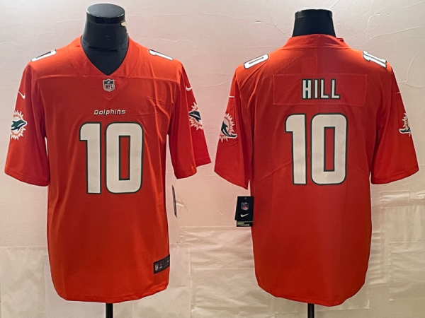 Men’s Miami Dolphins #10 Tyreek Hill Orange Vapor Untouchable Limited Jersey