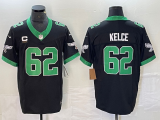 Men's Philadelphia Eagles #62 Jason Kelce Black 2023 F.U.S.E. With 4-Star C Patch Vapor Jersey