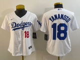 Women Los Angeles Dodgers #18 Yoshinobu Yamamoto White Game Jersey