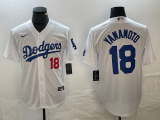 Men's Los Angeles Dodgers #18 Yoshinobu Yamamoto White Game Jersey