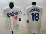 Men's Los Angeles Dodgers #18 Yoshinobu Yamamoto White Game Jersey