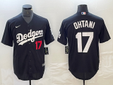 Men's Los Angeles Dodgers #17 Shohei Ohtani Black Game Jersey