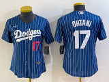 Women Los Angeles Dodgers #17 Shohei Ohtani Blue Game Jersey