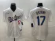 Men's Los Angeles Dodgers #17 Shohei Ohtani White/Gold Cool Base With Patch Stitched