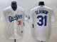 Men's Los Angeles Dodgers #31 Tyler Glasnow White Cool Base Stitched Baseball Jersey