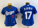 Women Los Angeles Dodgers #17 Shohei Ohtani Blue Game Jersey