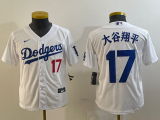 Youth Los Angeles Dodgers #17 Shohei Ohtani White Game Jersey