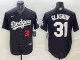 Men's Los Angeles Dodgers #31 Tyler Glasnow Black Cool Base Stitched Baseball Jersey