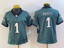 Women Philadelphia Eagles #1 Jalen Hurts Green 2023 F.U.S.E. Vapor Untouchable Limited Jersey