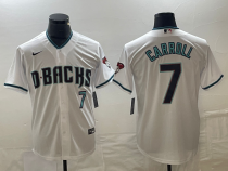 Men's Arizona Diamondbacks #7 Corbin Carroll White Game Nike Jersey