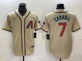 Men's Arizona Diamondbacks #7 Corbin Carroll Gold 2024 Cool Base Stitched Baseball Jersey