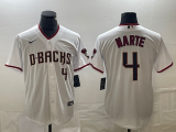 Men's Arizona Diamondbacks #4 Ketel Marte White Game Nike Jersey