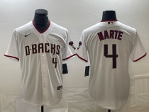 Men's Arizona Diamondbacks #4 Ketel Marte White Game Nike Jersey