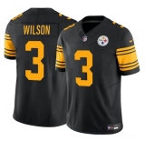 Men's Pittsburgh Steelers #3 Russell Wilson Black 2024 F.U.S.E.Color Rush Limited Jersey