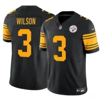 Men's Pittsburgh Steelers #3 Russell Wilson Black 2024 F.U.S.E.Color Rush Limited Jersey