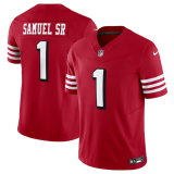 Men's San Francisco 49ers #1 Deebo Samuel New Red F.U.S.E. Color Rush Limited Jersey