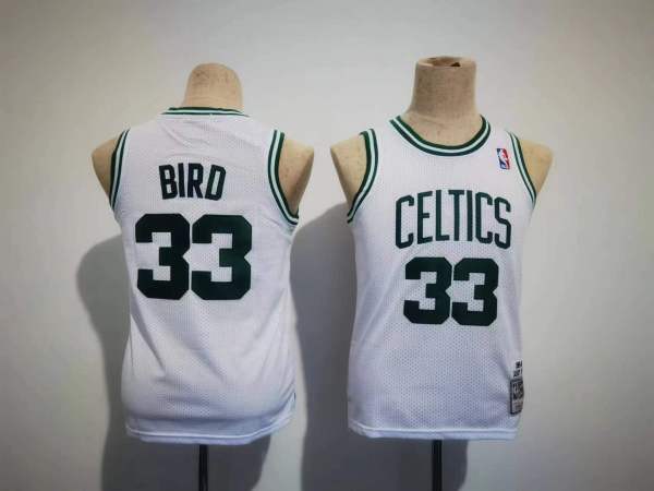 NBA Boston Celtics #33 Bird White Kids Jersey