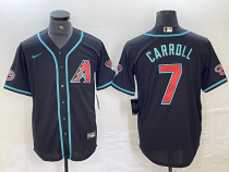 Men's Arizona Diamondbacks #7 Corbin Carroll Black 2024 Cool Base Stitched Baseball Jersey