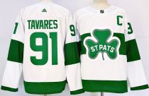 Men's Toronto Maple Leafs #91 John Tavares White Adidas Jersey