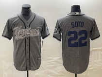 Men's New York Yankees #22 Juan Soto Gray Cool Base Stitched Baseball Jersey