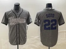 Men's New York Yankees #22 Juan Soto Gray Cool Base Stitched Baseball Jersey