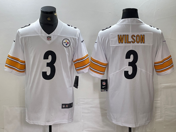 Men's Pittsburgh Steelers #3 Russell Wilson White Vapor Untouchable Limited  Jersey