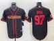 Men's San Francisco 49ers #97 Nick Bosa  Black With Patch Cool Base Stitched Baseball Jersey