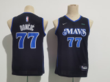 NBA Dallas Mavericks #77 Luka Doncic Black 2023/24 City Edition Youth Nike Jersey