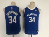 NBA Milwaukee Buck #34 Giannis Antetokounmpo Blue Youth Jersey