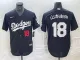 Men's Los Angeles Dodgers #18 山本由伸 Black Cool Base Stitched Baseball Jersey